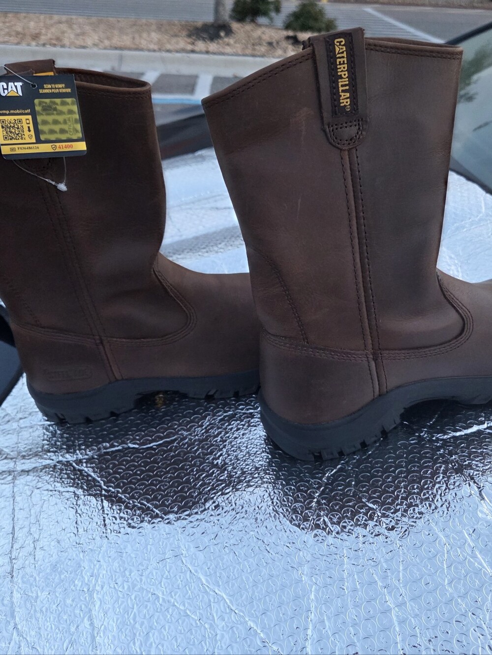 Caterpillar Men's Revolver Brown Pull-On Steel Toe Work Boots